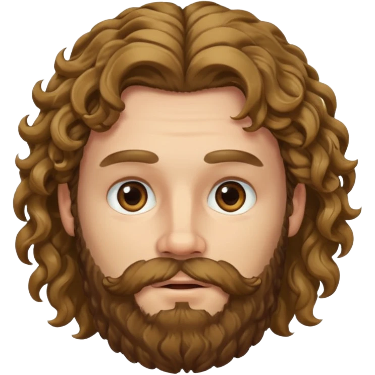 white bearded and curly long haired emoji