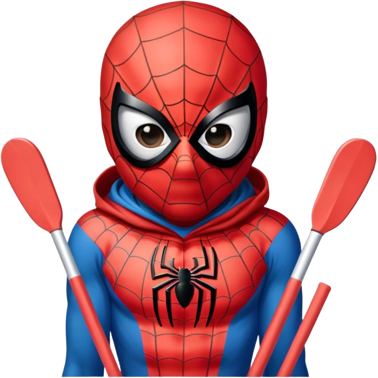 Spiderman wearing skis and a ski mask emoji