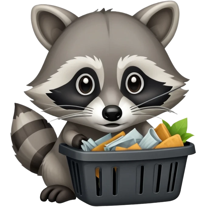 Raccoon eating trash emoji