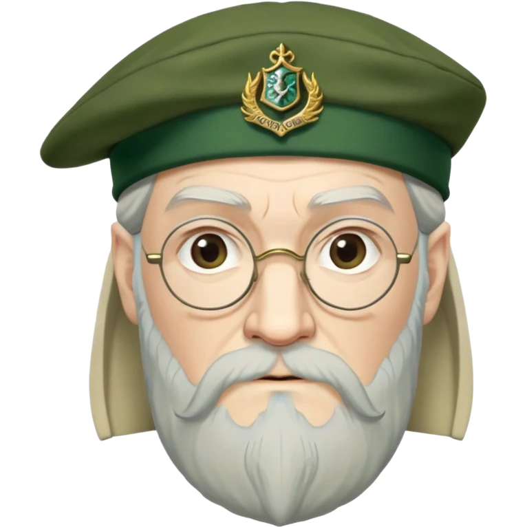 albus dumbledore from harry potter with green scottish Tam o'shanter cap and decorative motifs emoji