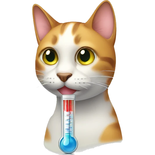 cat with thermometer  emoji