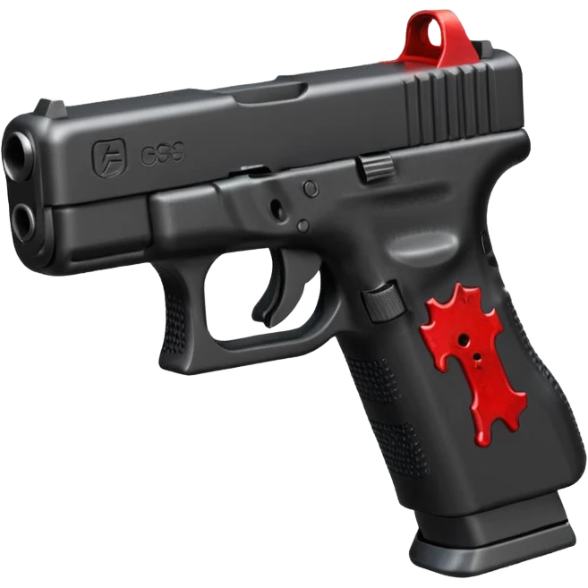a black Glock 19 with bloody reins. emoji