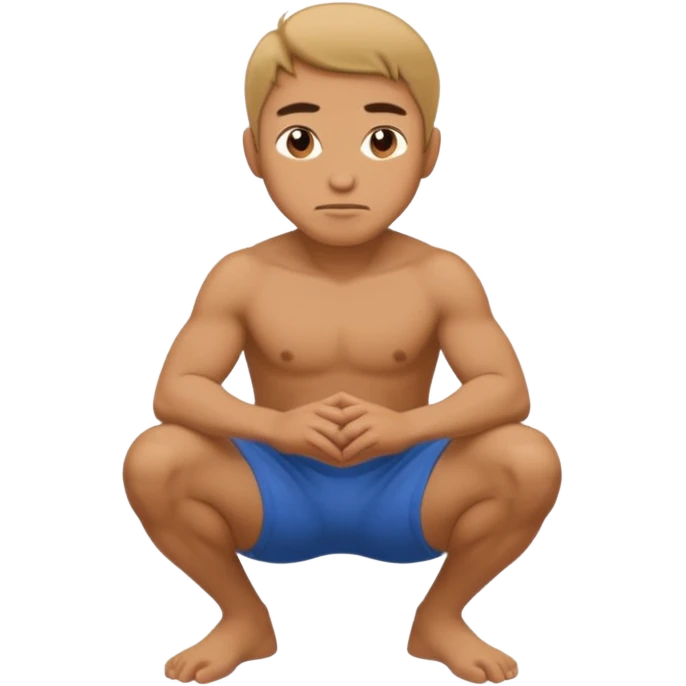 Make a guy facing forward squatting emoji