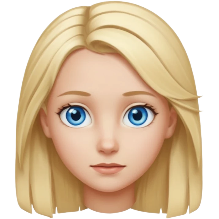 blonde girl, blue eyes with clips in hair and the forehead as big as megamind emoji