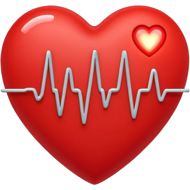 heart rate signal with cute heart shape attached emoji