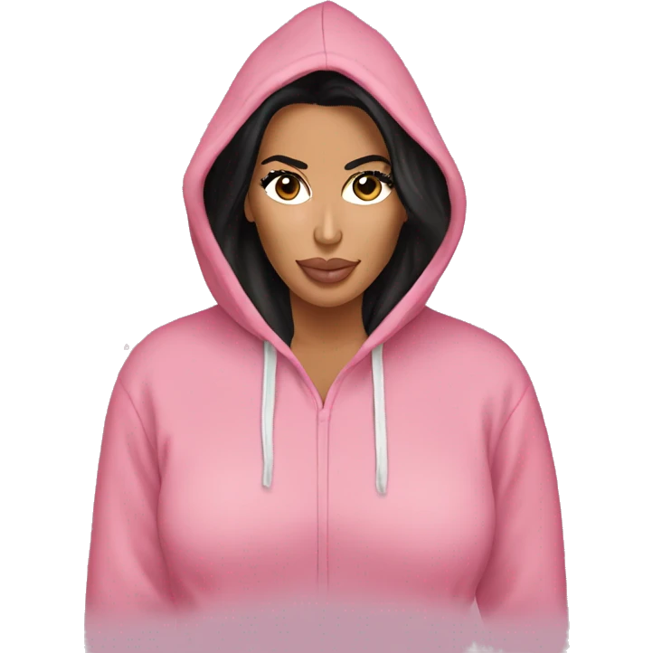 Kim kardashian wearing pink hoodie emoji