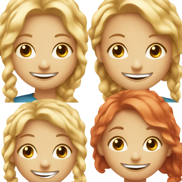 Blonde and red haired lady with smile and a smile  emoji