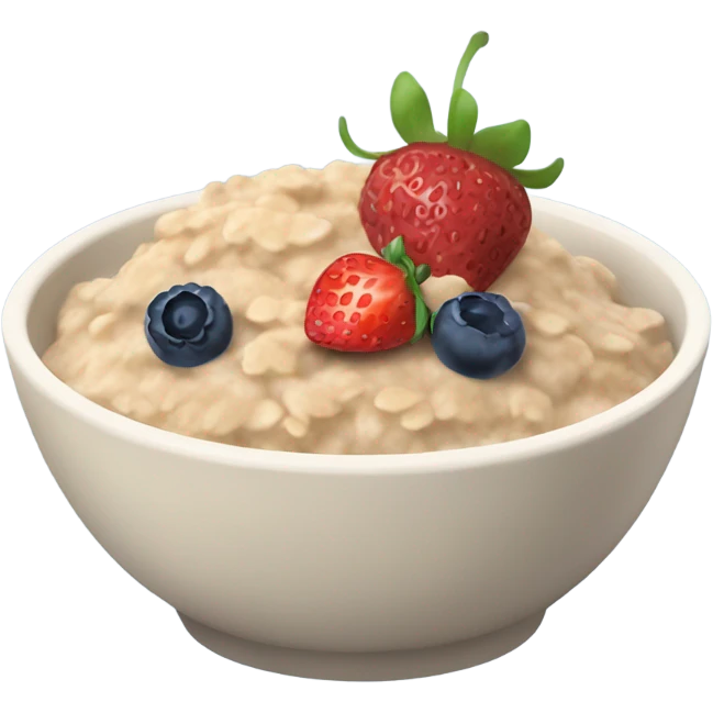 Bowl of oatmeal with berries emoji