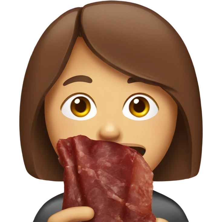 Person eating beef jerky emoji