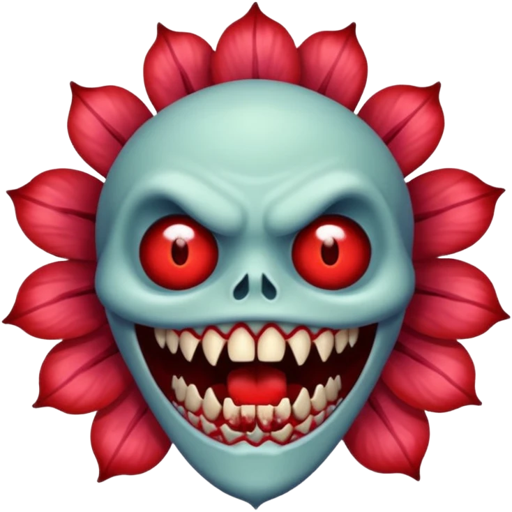 Monster from Stranger Things whose head is like a flower with blood emoji