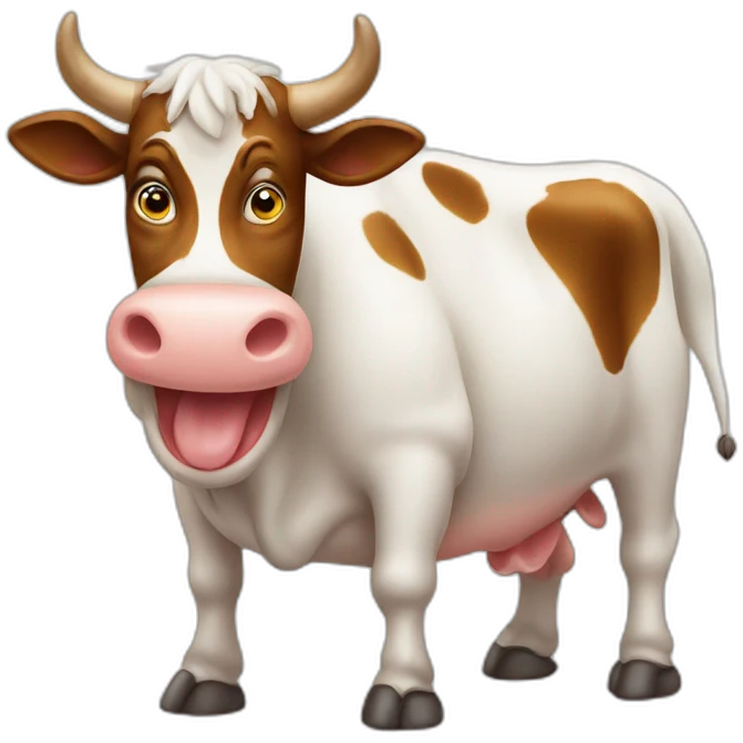 Farting cow emoji