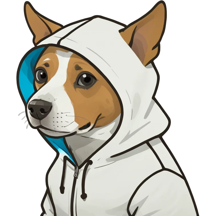 Dog wearing a hoodie ￼ emoji