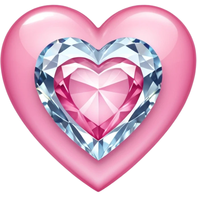 diamond heart with one mini pink heart inside of it  emoji