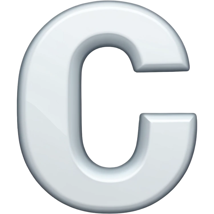 A white letter C with black background emoji