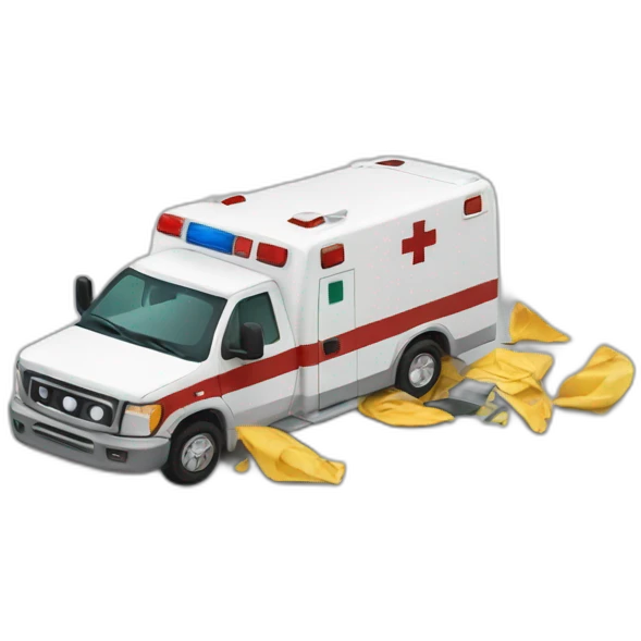 ambulance overturned on its side emoji