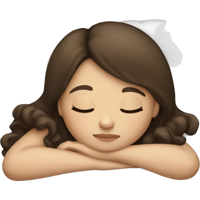 Brunette girl sleeping emoji
