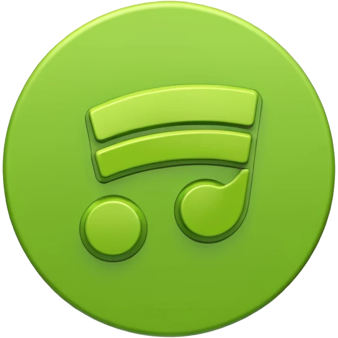 Realistic, isolated, 3D rendering Spotify logo  emoji