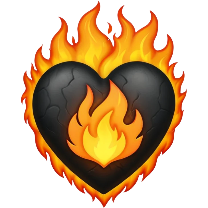 Black heart on fire emoji