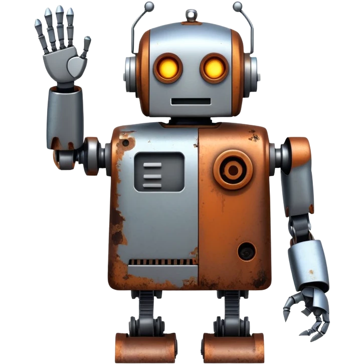 robot broken to signify a stuck conversation with no reply emoji
