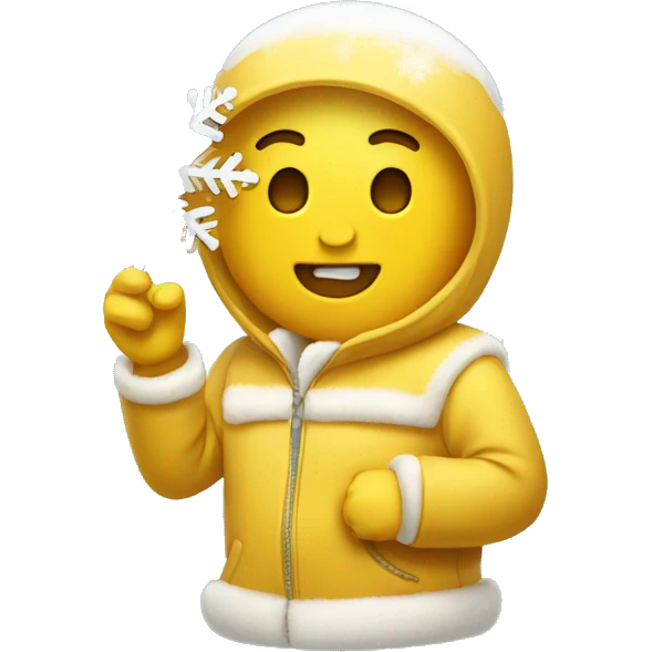 Yellow google emoji holding a snowflake emoji