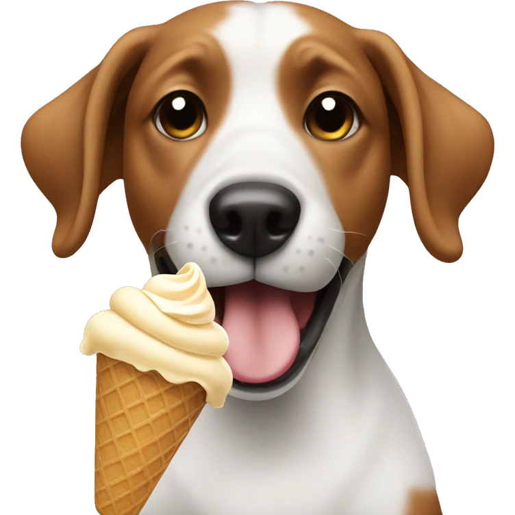 Dog eating a ice cream emoji