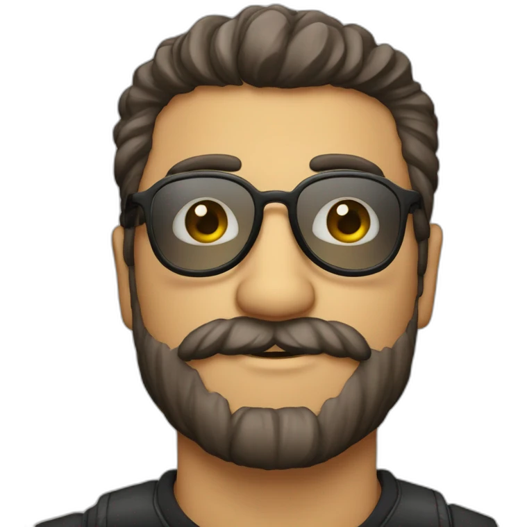 Hombre con barba y lentes emoji