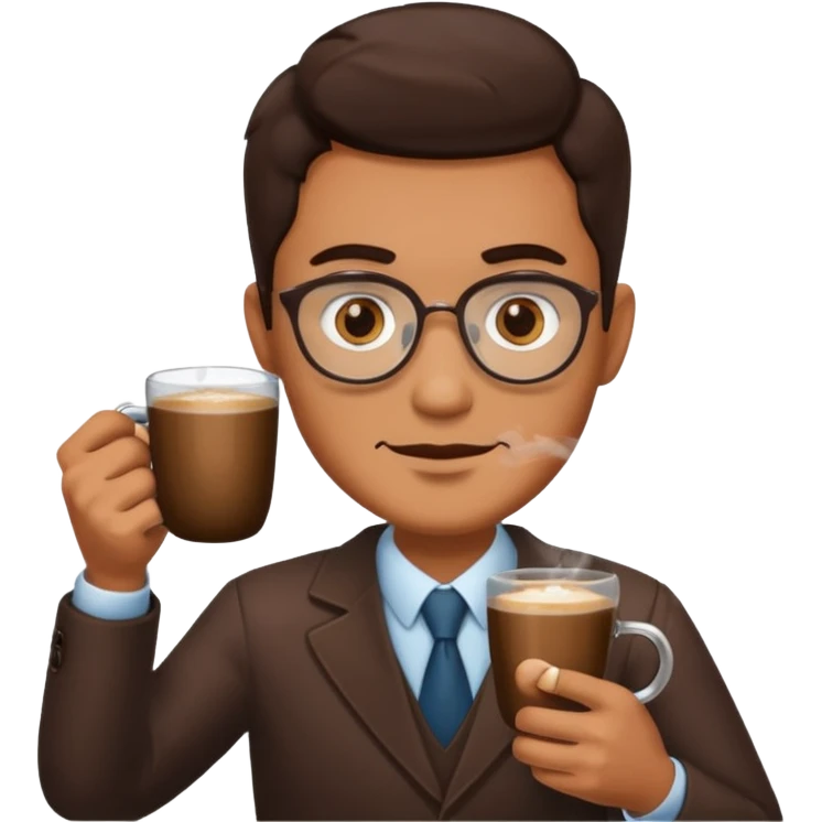 a man with two glasses of coffee emoji
