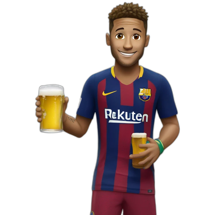 Neymar avec une bierre emoji