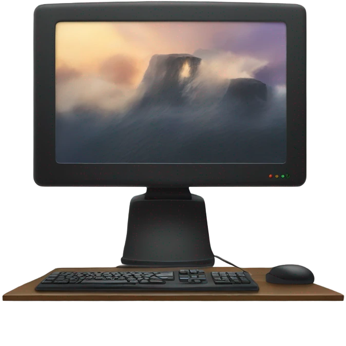 desktop computer on desk back view emoji