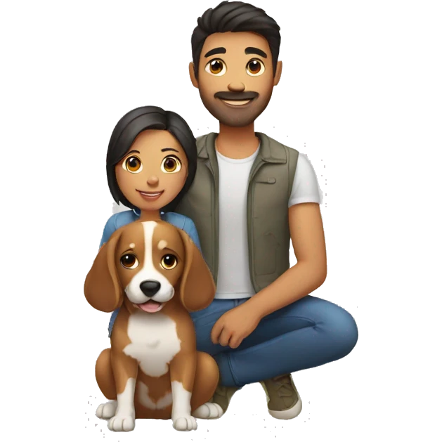 A couple with a dog emoji
