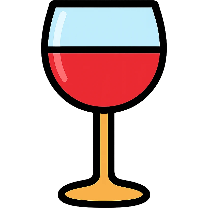 A wine glass with a stem, elegant and simple emoji