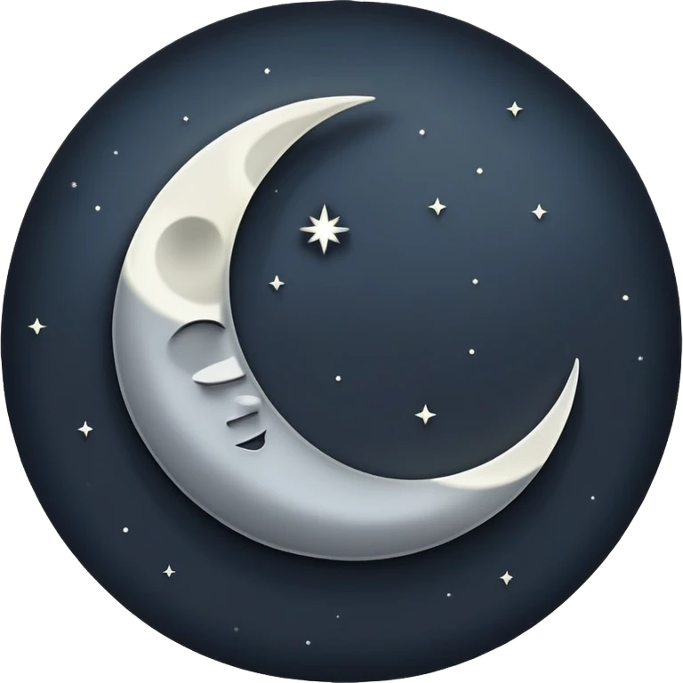 A new moon, mostly dark with just a thin glowing outline emoji