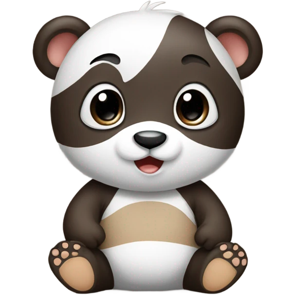 Baby panda with a brown T shirt on  emoji
