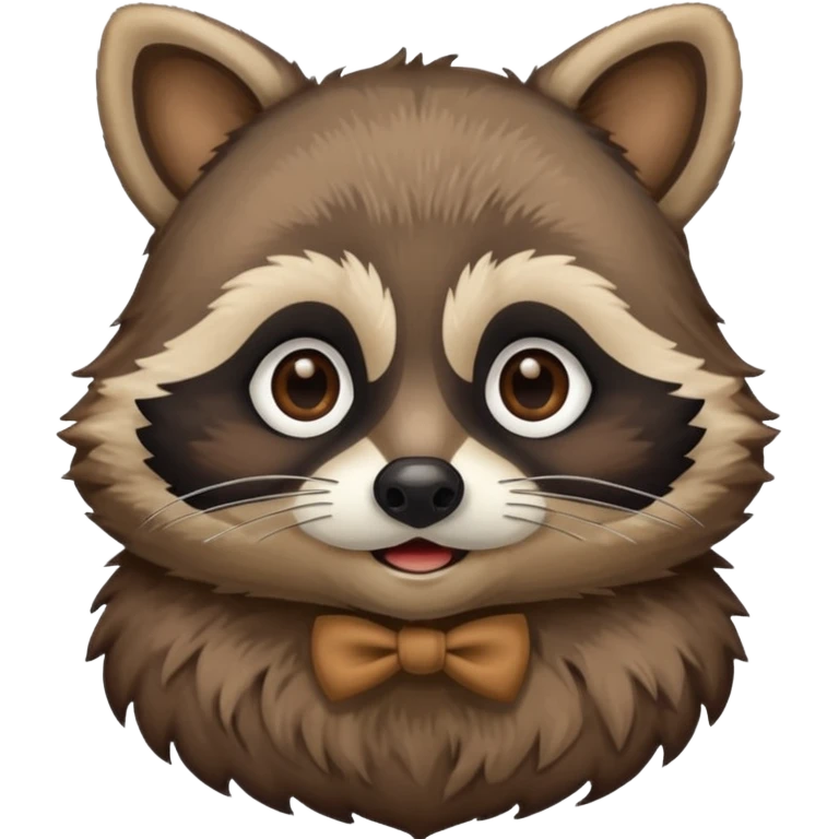 racoon holding a mustache emoji