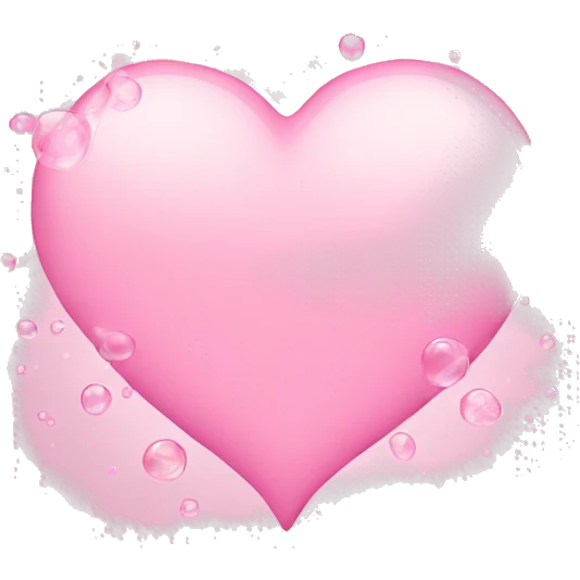 light pink heart with bubbles emoji
