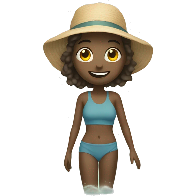 Person on the beach with clear water emoji