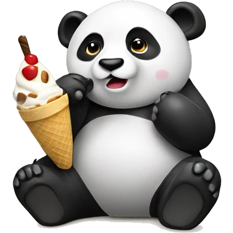 Panda eating ice cream emoji