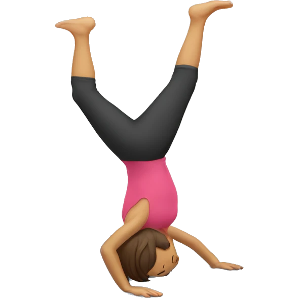 A mom doing handstand while handstandi emoji