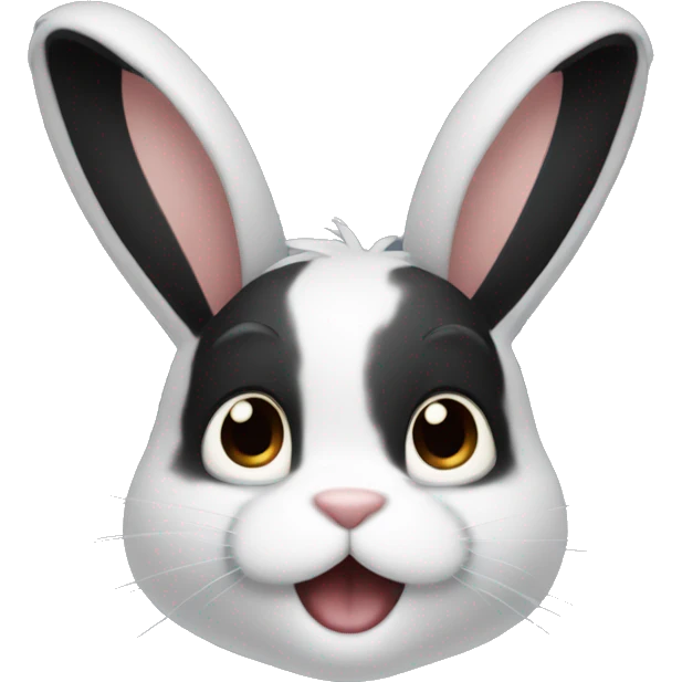 A male bunny with black fur and black human hair emoji