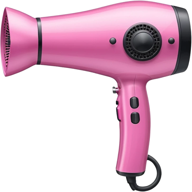 pink elegant blow dryer with sparkles emoji