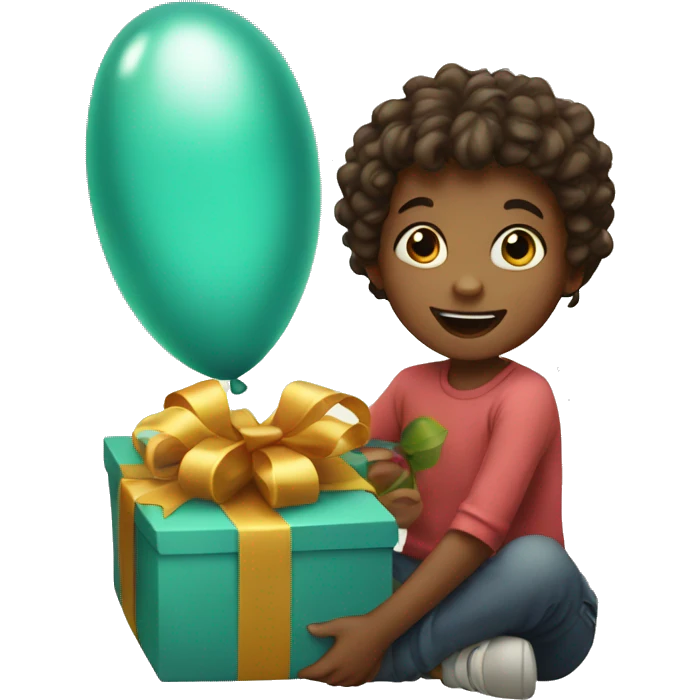 child with gift emoji