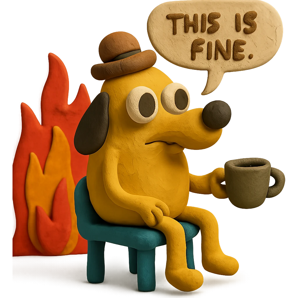this is fine meme character emoji