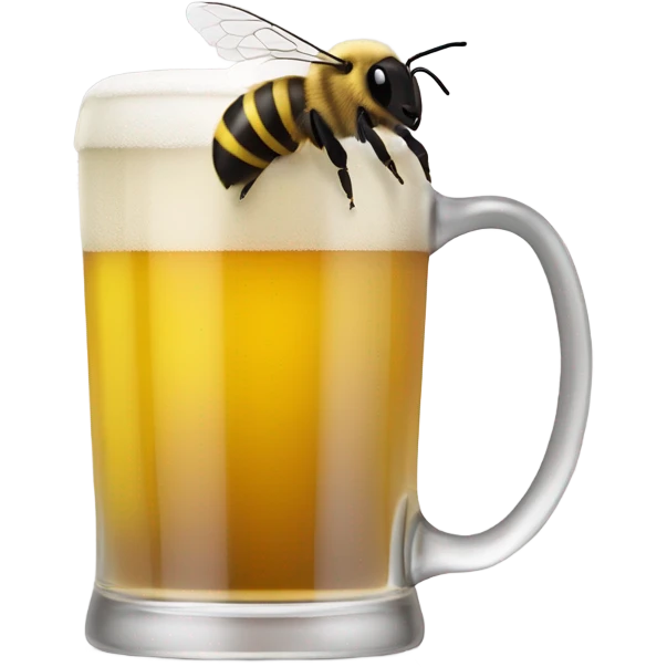 Bee drinking beer emoji