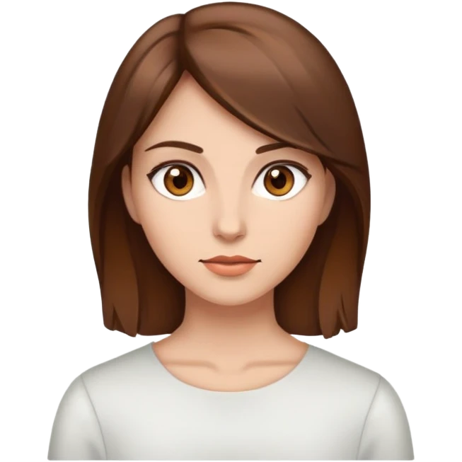 Woman with brown hair and brown eyes emoji