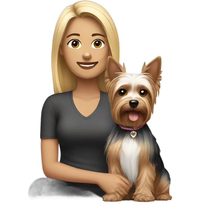 Woman with yorkie emoji