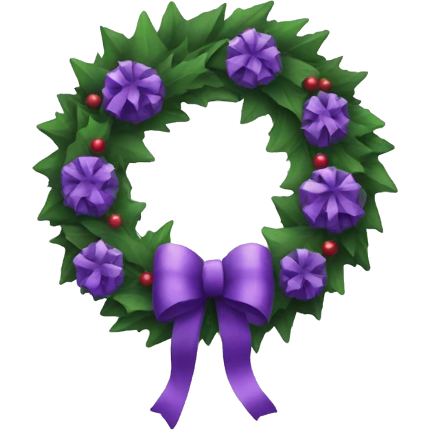 Purple Christmas wreath emoji