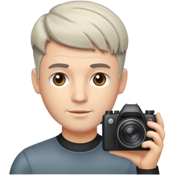 fotografo com cabelo degrade toupet emoji