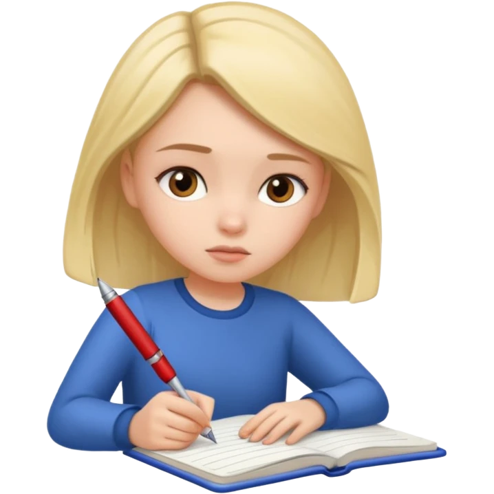 girl writing on a notebook emoji