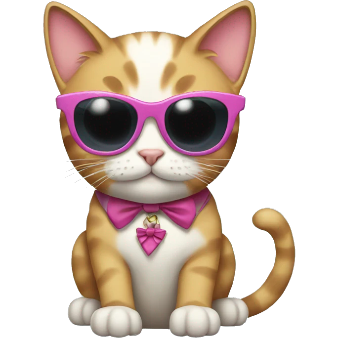 cat wearing bows with sunglasses  emoji