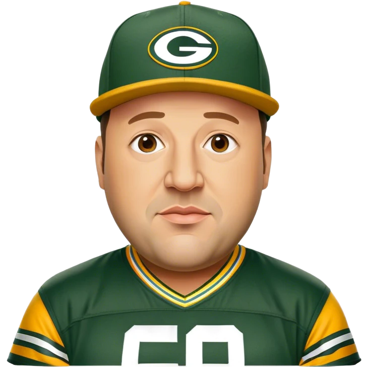 Kevin James as a Green Bay packers fan with a hat on emoji
